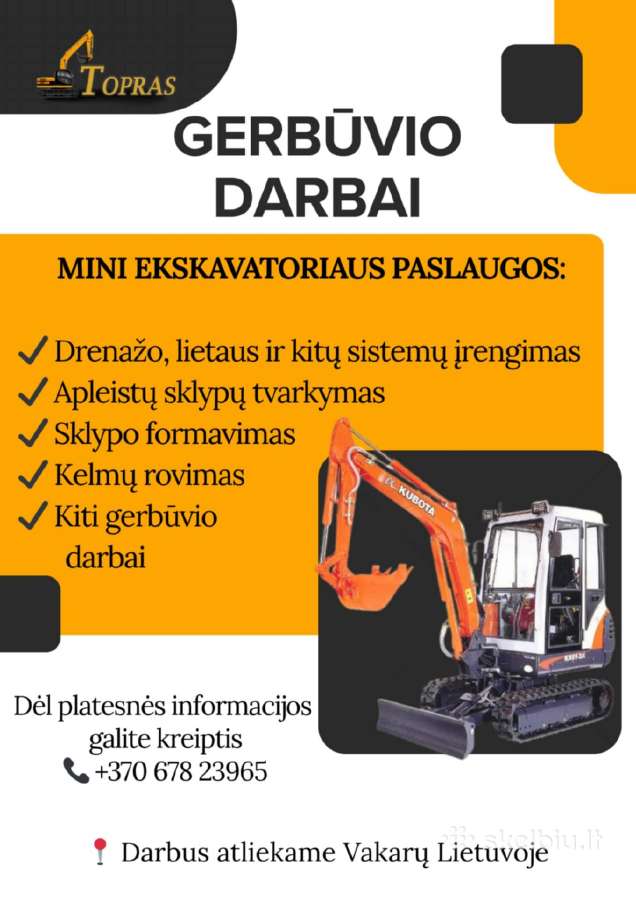 Mini ekskavatoriaus paslaugos - nuotraukos Nr. 2