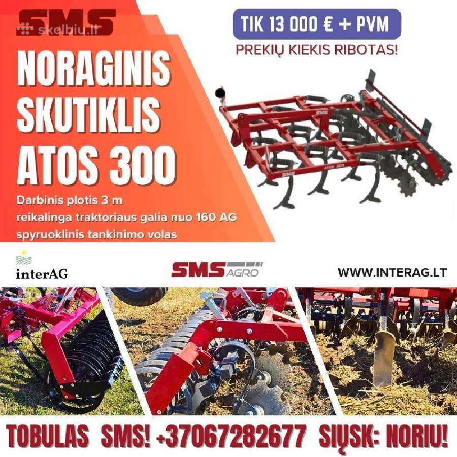 Akcija! Noraginis skutiklis Sms Atos 300
