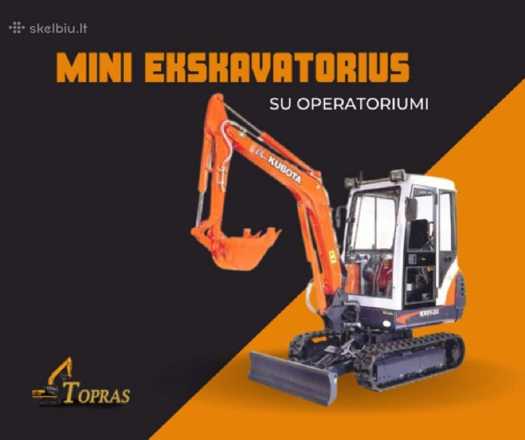 Mini ekskavatoriaus paslaugos
