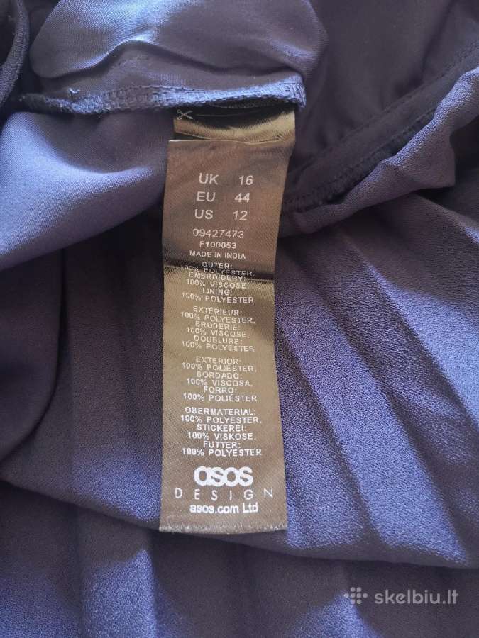 Asos nauja mėlyna siuvinėta gėlėmis ilga suknelė - nuotraukos Nr. 8