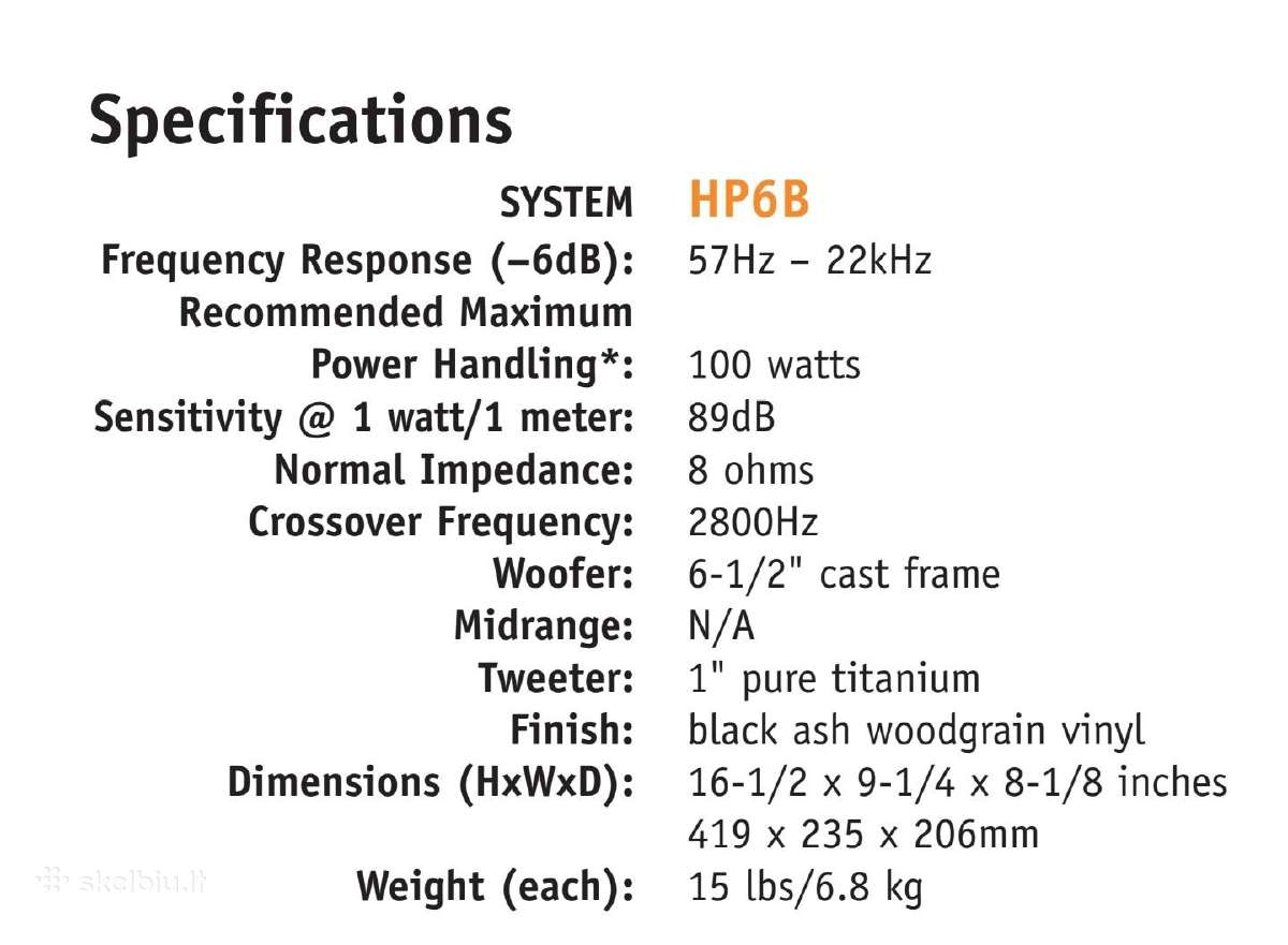 Jbl Hp6b išskirtinio dizaino bei garso Usa - nuotraukos Nr. 2
