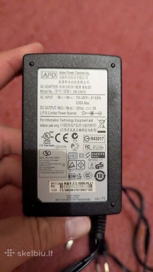 Maitinimo blokelis 220v->12vdc €10