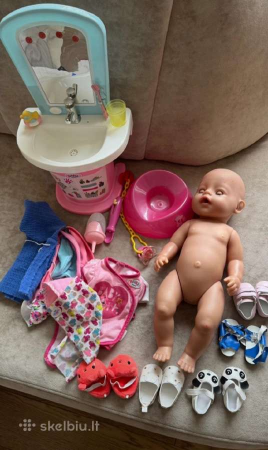 Baby born lėlė, interaktyvi kriauklė, rūbelių.