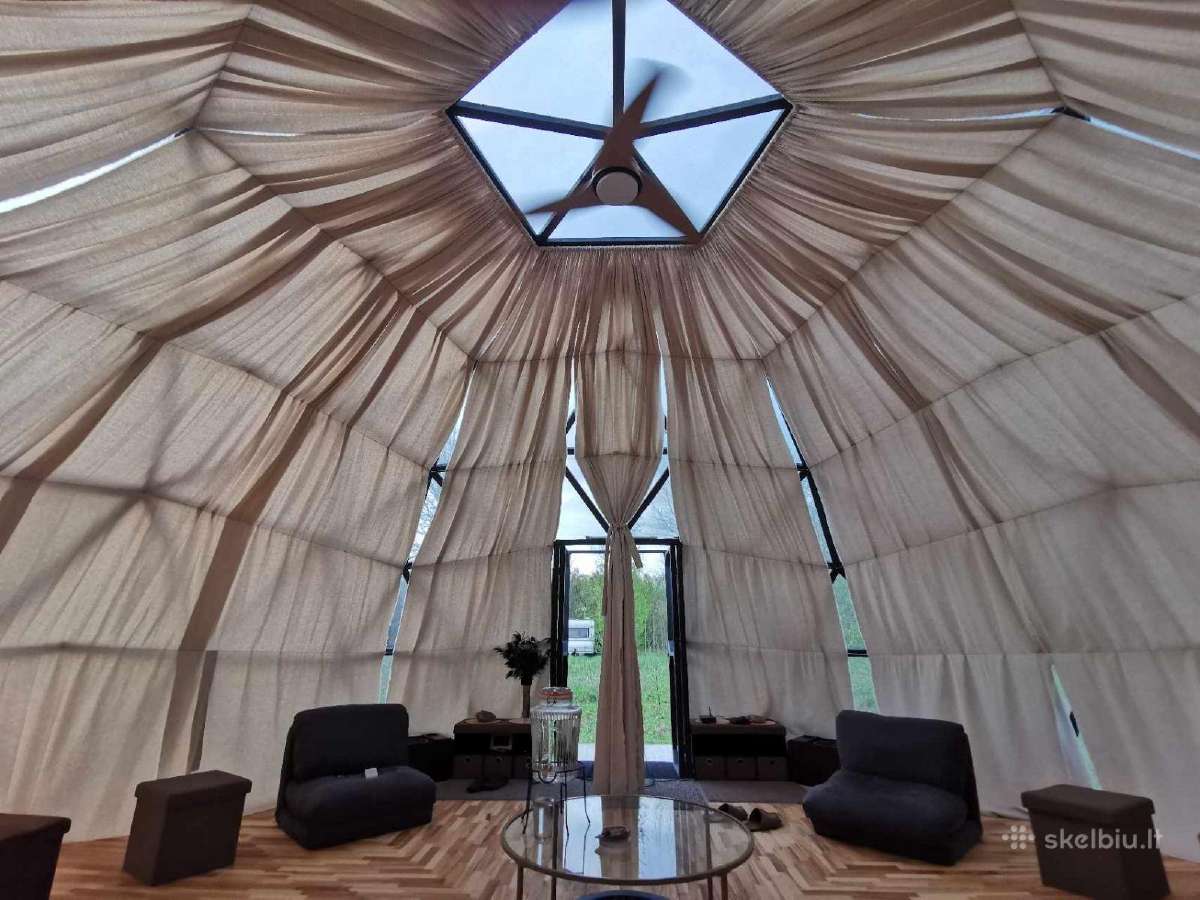 7m 40kv. glamping Gk kupolas, pavėsinė, vasarnamis - nuotraukos Nr. 6