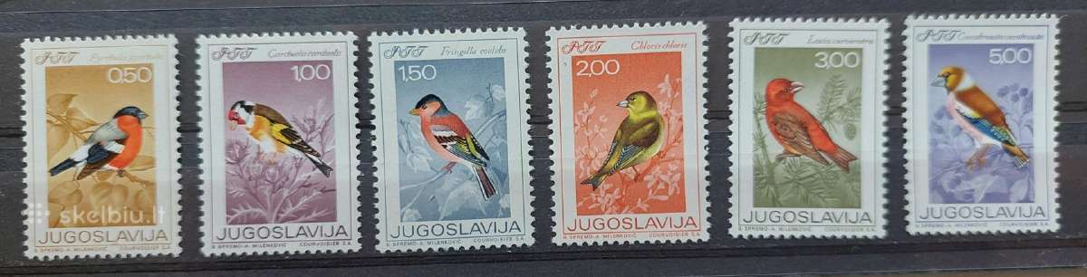 Jugoslavija 1968 paukščiai,švarus, Michel 1274-127