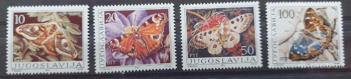 Jugoslavija 1986 drugeliai,švarus, Michel 2171-217