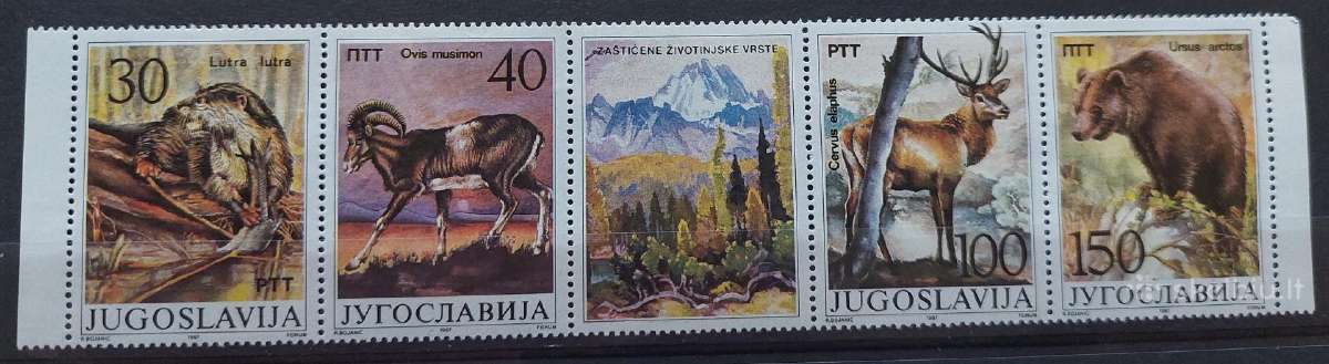 Jugoslavija 1987 gyvūnai,švarus, Michel 2206-2209
