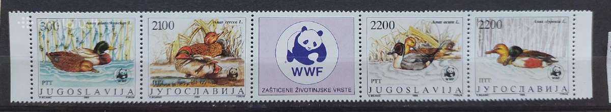 Jugoslavija 1989 Wwf antis,švarus, Michel 2328-233