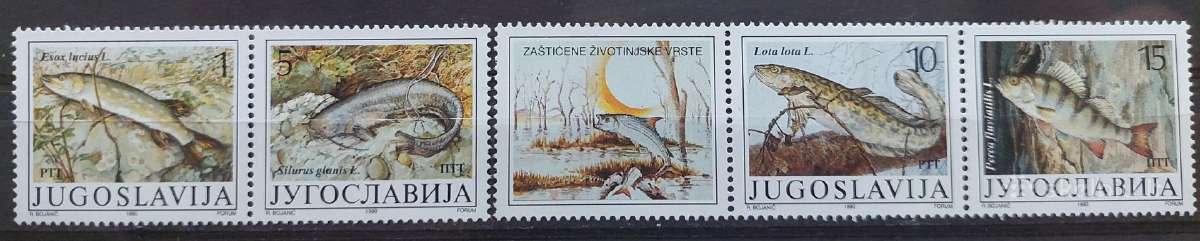 Jugoslavija 1990 žuvis,švarus, Michel 2405-2408