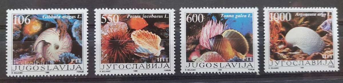 Jugoslavija 1988 jūros gamta,švarus, Michel 2275-2