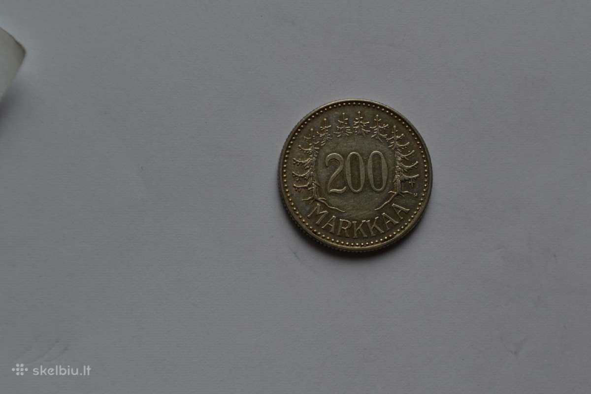 Suomija 200 marka 1957 m.sidabras