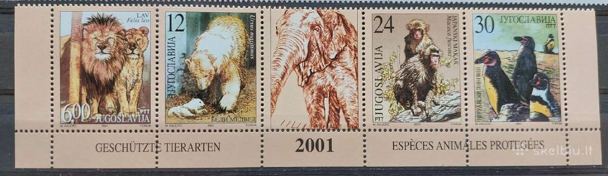 Jugoslavija 2001 fauna,švarus, Michel 3013-3016