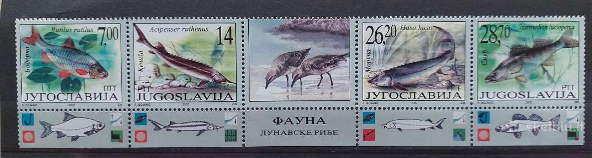 Jugoslavija 2002 žuvis,švarus, Michel 3072-3075