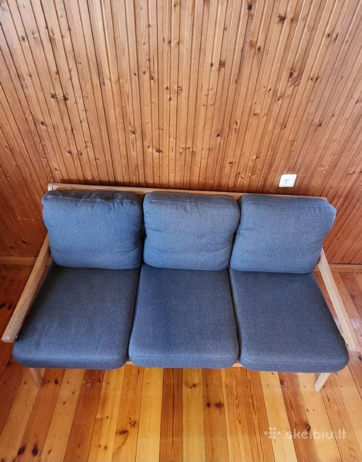 Sofa ąžuoliniu rėmu - nuotraukos Nr. 3