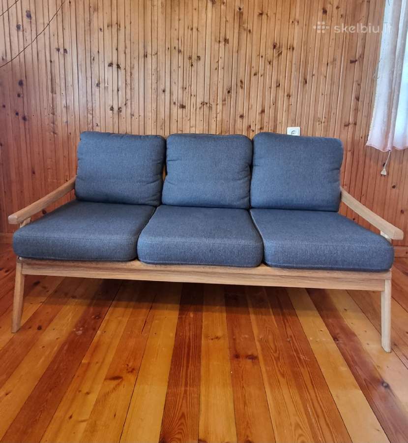 Sofa ąžuoliniu rėmu - nuotraukos Nr. 5