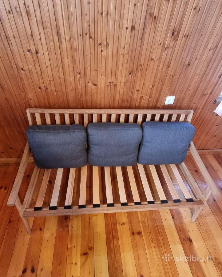 Sofa ąžuoliniu rėmu - nuotraukos Nr. 6