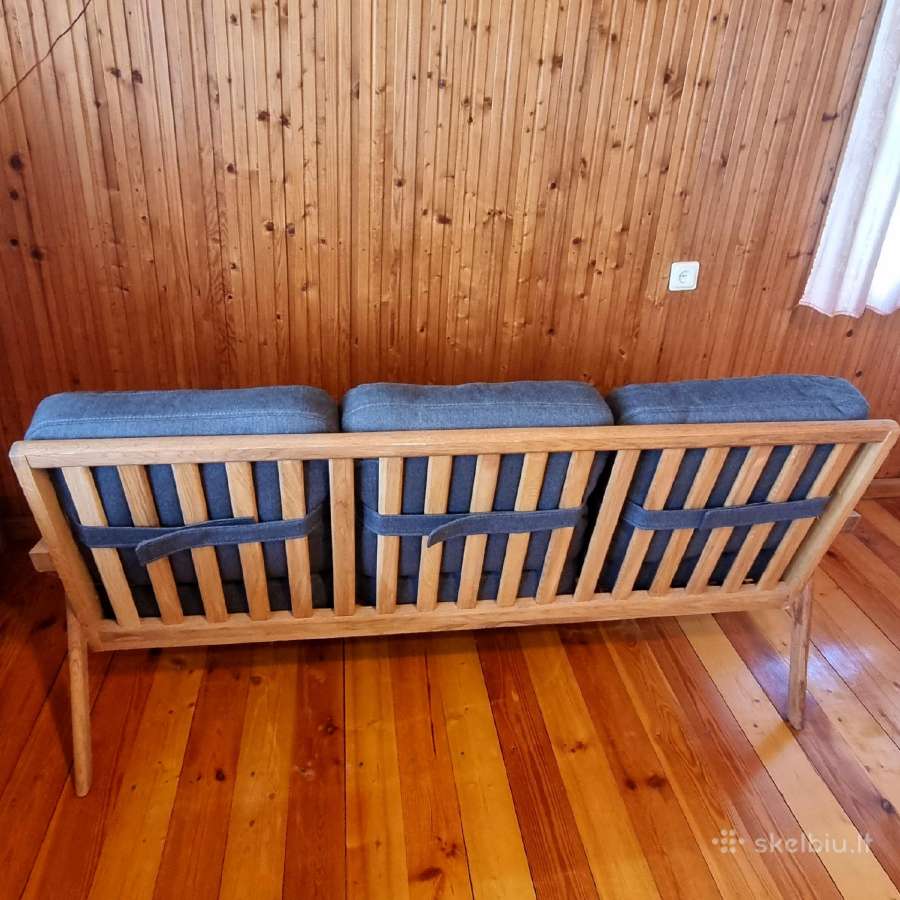 Sofa ąžuoliniu rėmu - nuotraukos Nr. 7