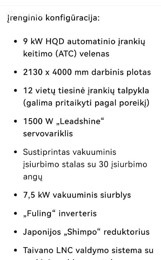 CNC Frezavimo Staklės - nuotraukos Nr. 3