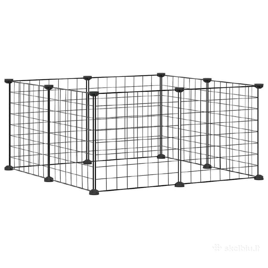 8 dalių metalinis aptvaras augintiniams, juodas - nuotraukos Nr. 2