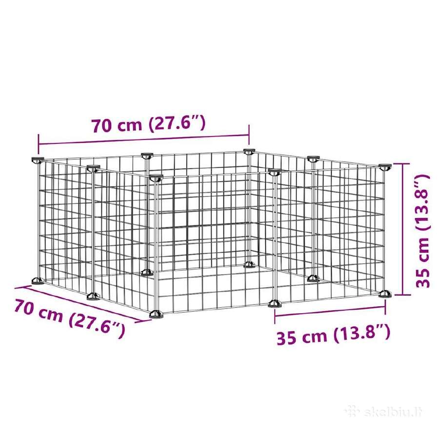 8 dalių metalinis aptvaras augintiniams, juodas - nuotraukos Nr. 4