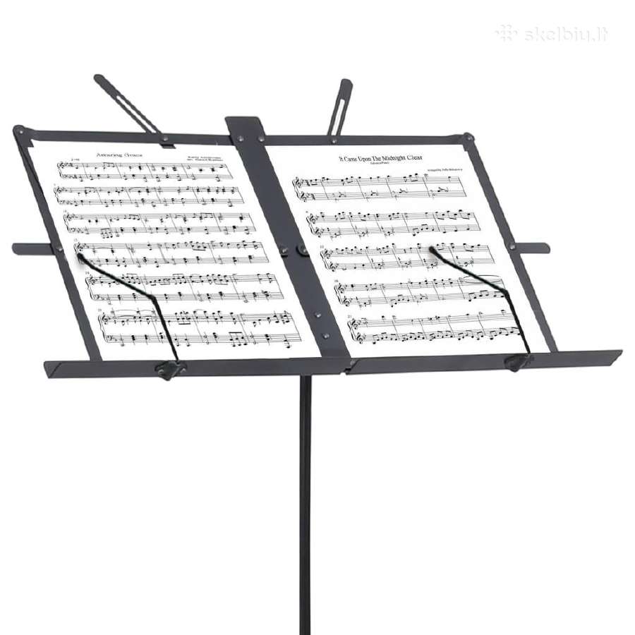Vidaxl Natų stovas, juodas, plieninis 66-130cm - nuotraukos Nr. 2