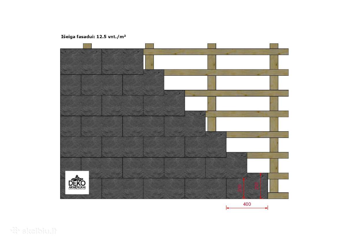 Skalūnas fasadui 32x22, 40x25, 50x25 - nuotraukos Nr. 8