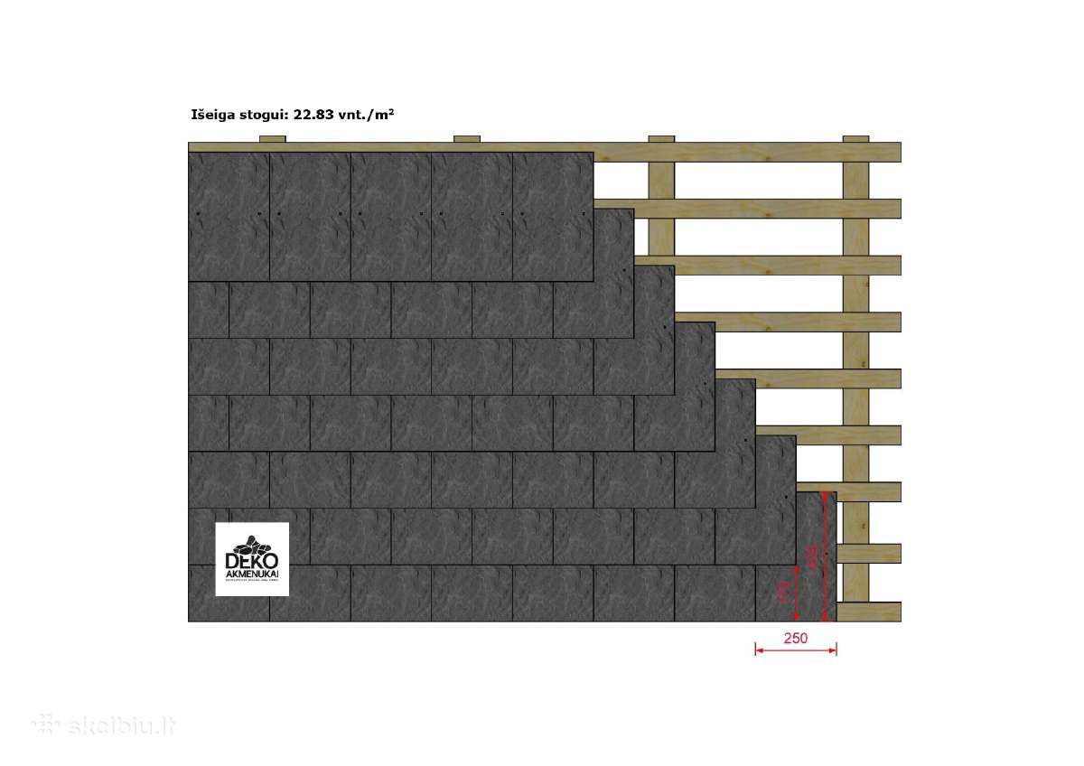 Skalūnas fasadui 32x22, 40x25, 50x25 - nuotraukos Nr. 9