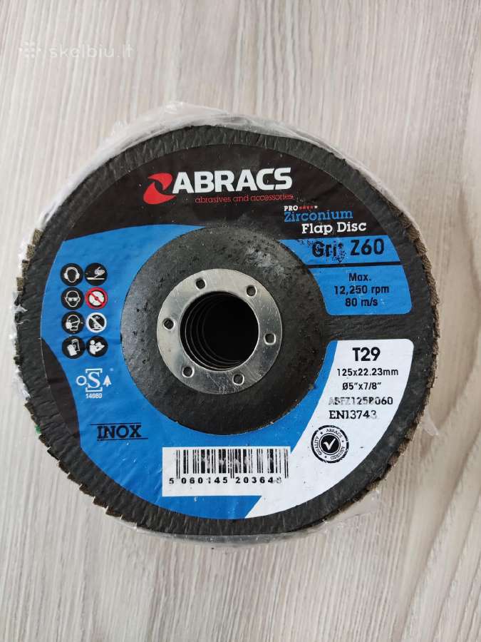 Šlifavimo diskai metalui, Abracs Z60 125 x 22 - nuotraukos Nr. 3