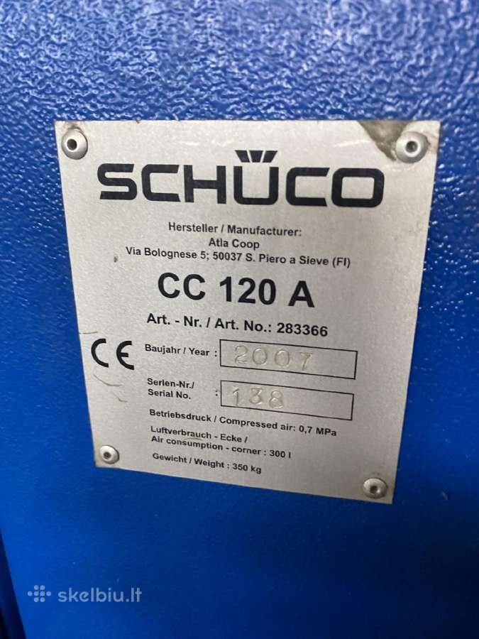 Schuco staklės aliuminio profilių jungimui