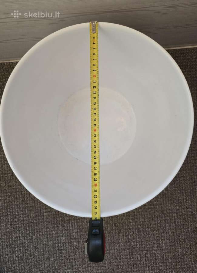 Didelis - 36cm. keraminis baltas vazonas - nuotraukos Nr. 3