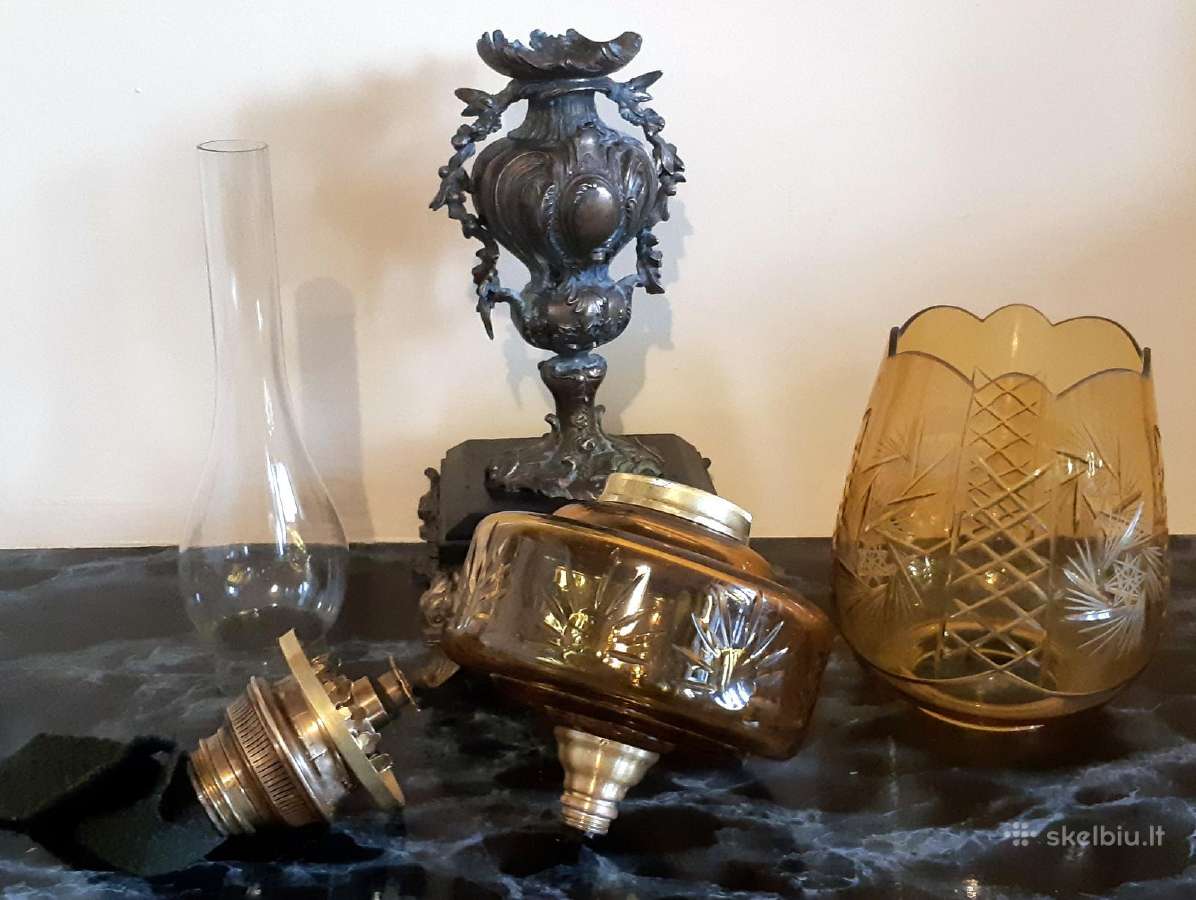 Nr42) Antik.prabangios masyvios 2 Žibalinės Lempos - nuotraukos Nr. 14