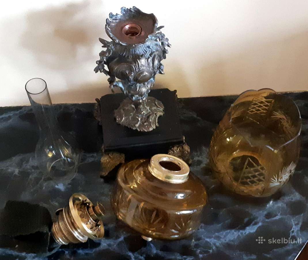 Nr42) Antik.prabangios masyvios 2 Žibalinės Lempos - nuotraukos Nr. 15