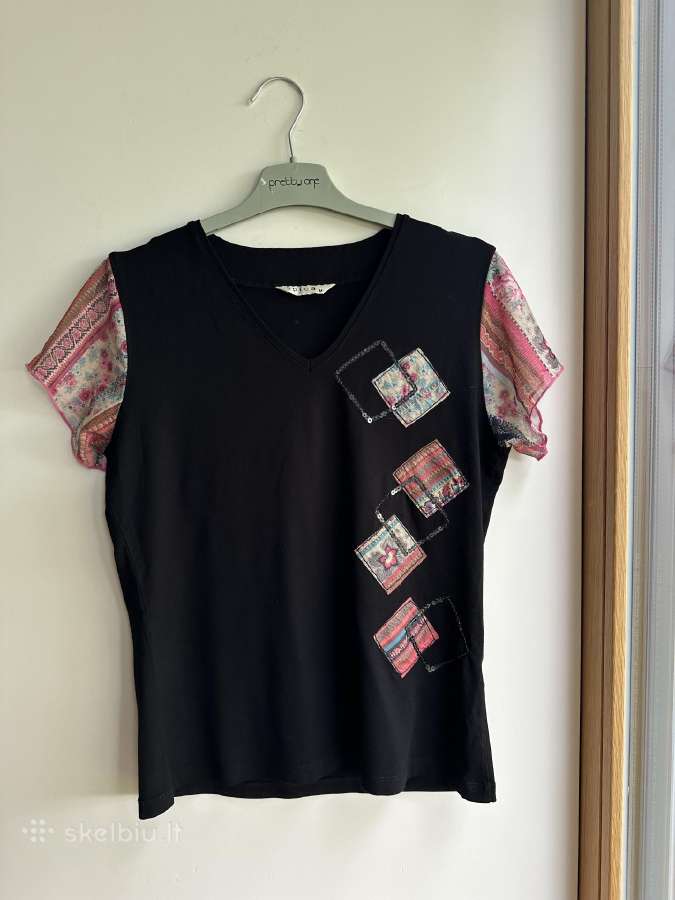 Juoda palaidinė trumpom rankovėm
