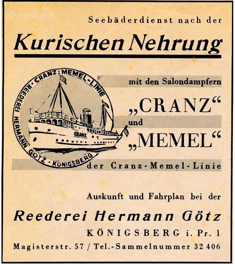 Memel Fahrplan 1930 prospektas