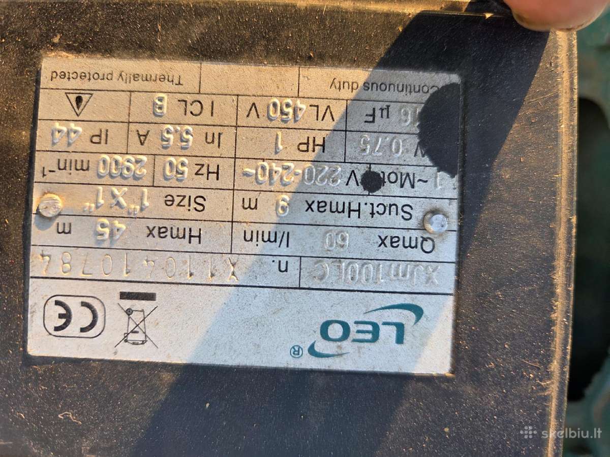 Vandens siurblys Leo Xjm100lc, 0,75 kw,60 l/min - nuotraukos Nr. 7