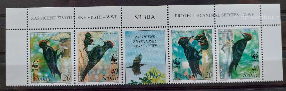 Serbija 2007 Wwf-geniai, švarus,michel 188-191