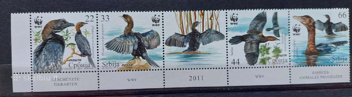 Serbija 2011wwfpaukščiai, švarus,michel 400-403