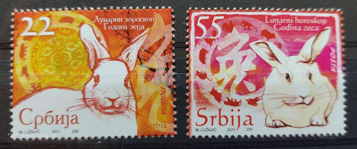 Serbija 2011 kiškio metai, švarus, Michel 387-388
