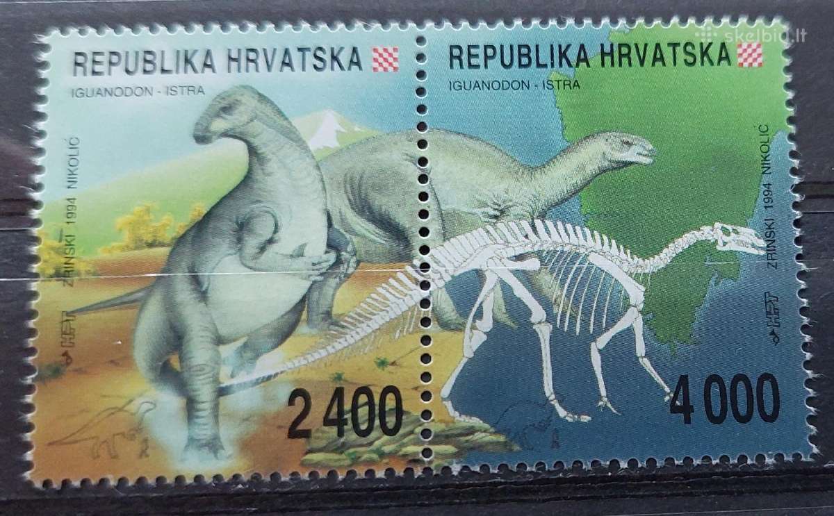 Kroatija 1994 dinozaurai švarus, Michel 268-269