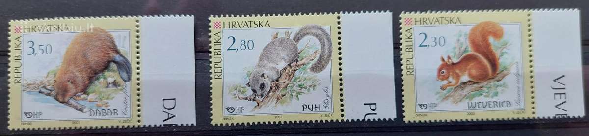 Kroatija 2003 gyvūnai, švarus, Michel 657-659