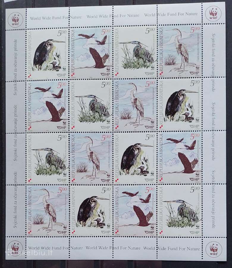 Kroatija2004 Wwf paukščiai, švarus,lapelis Michel