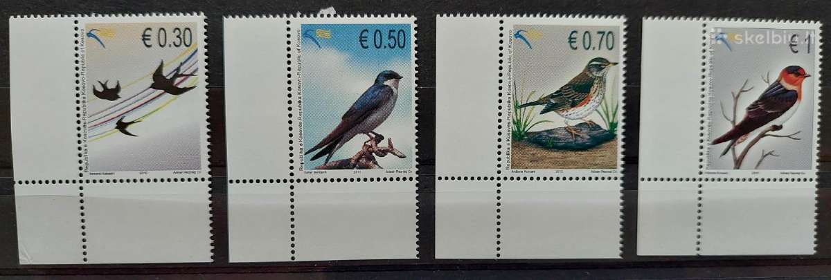 Kosovas 2010 paukščiai, švarus, Michel 170-173