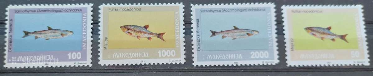 Makedonija 1993 žuvis, švarus, Michel 8-11