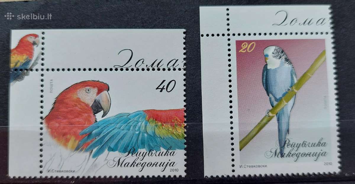 Makedonija 2010 papūgos, švarus, Michel 540-541