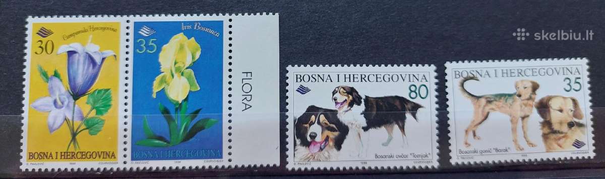 Bosnija ir Hercegovina 1996 flora ir šunis, švarus