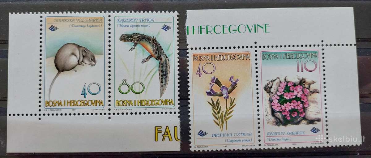 Bosnija ir Hercegovina 1997 flora ir fauna, švarus