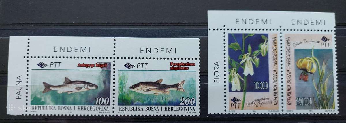 Bosnija ir Hercegovina 1995 flora ir žuvis, švarus