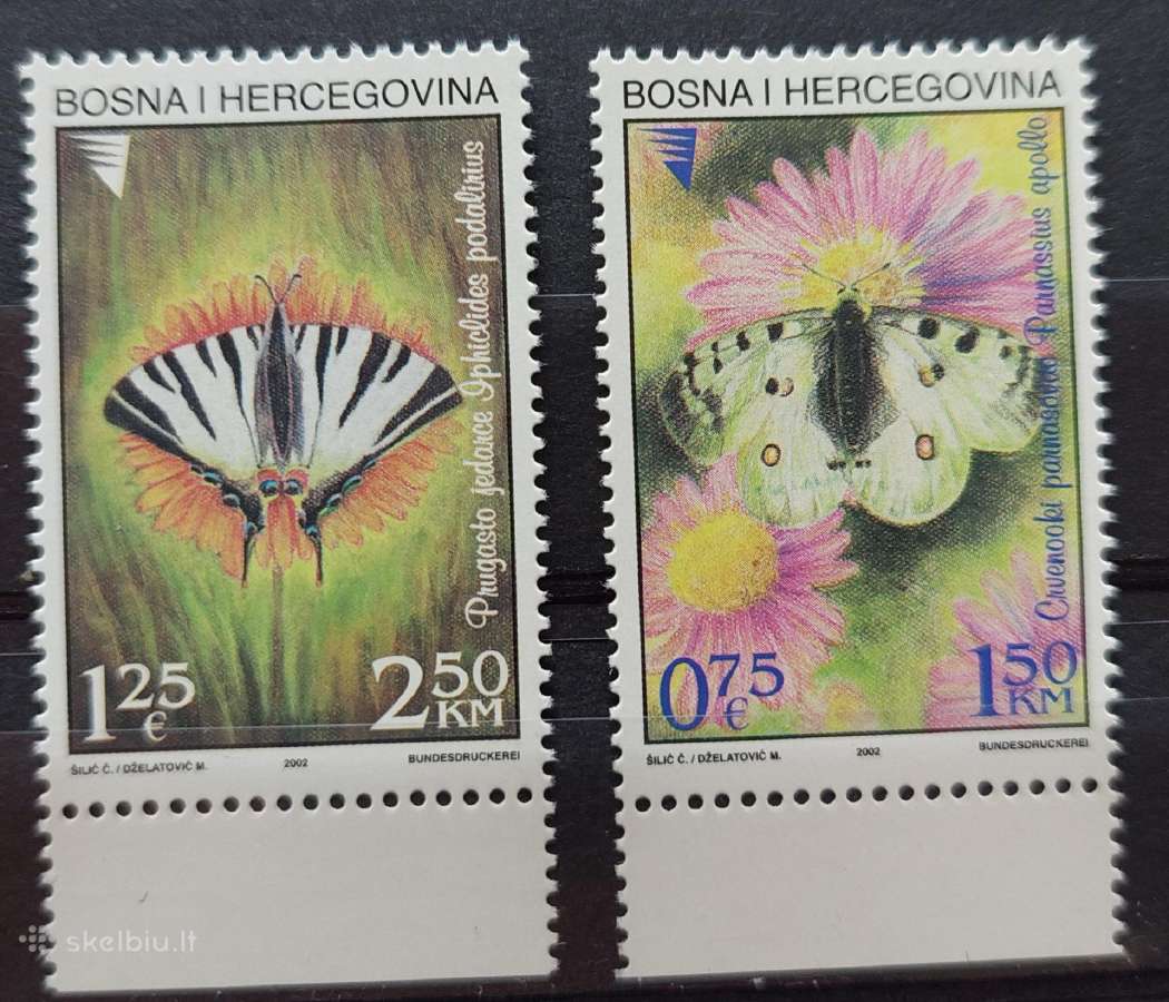 Bosnija ir Hercegovina 2002 drugeliai, švarus, Mic