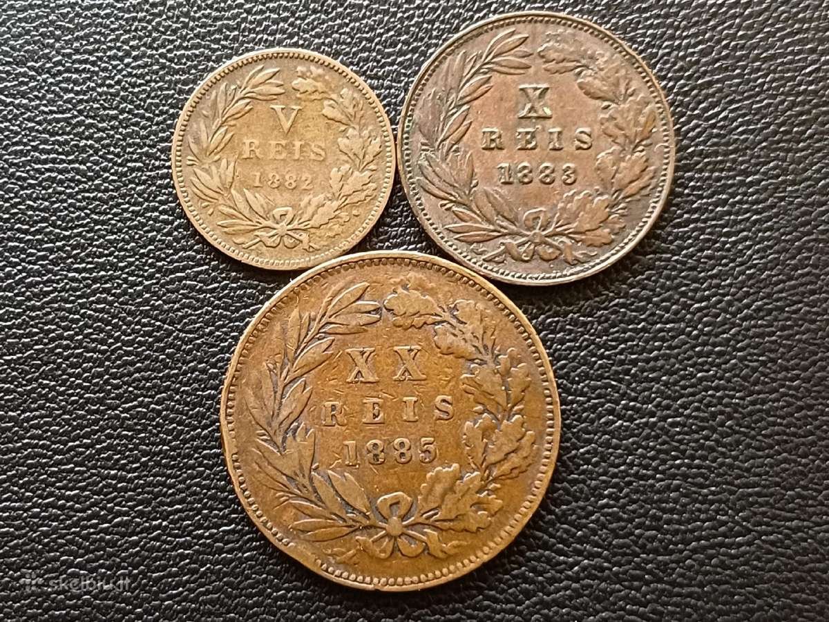 (455) 5, 10, 20 realų 1882-85m. Portugalija