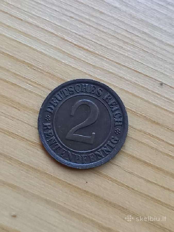 Vokietija - Veimaras 1924 J 2 rentenpfeniai